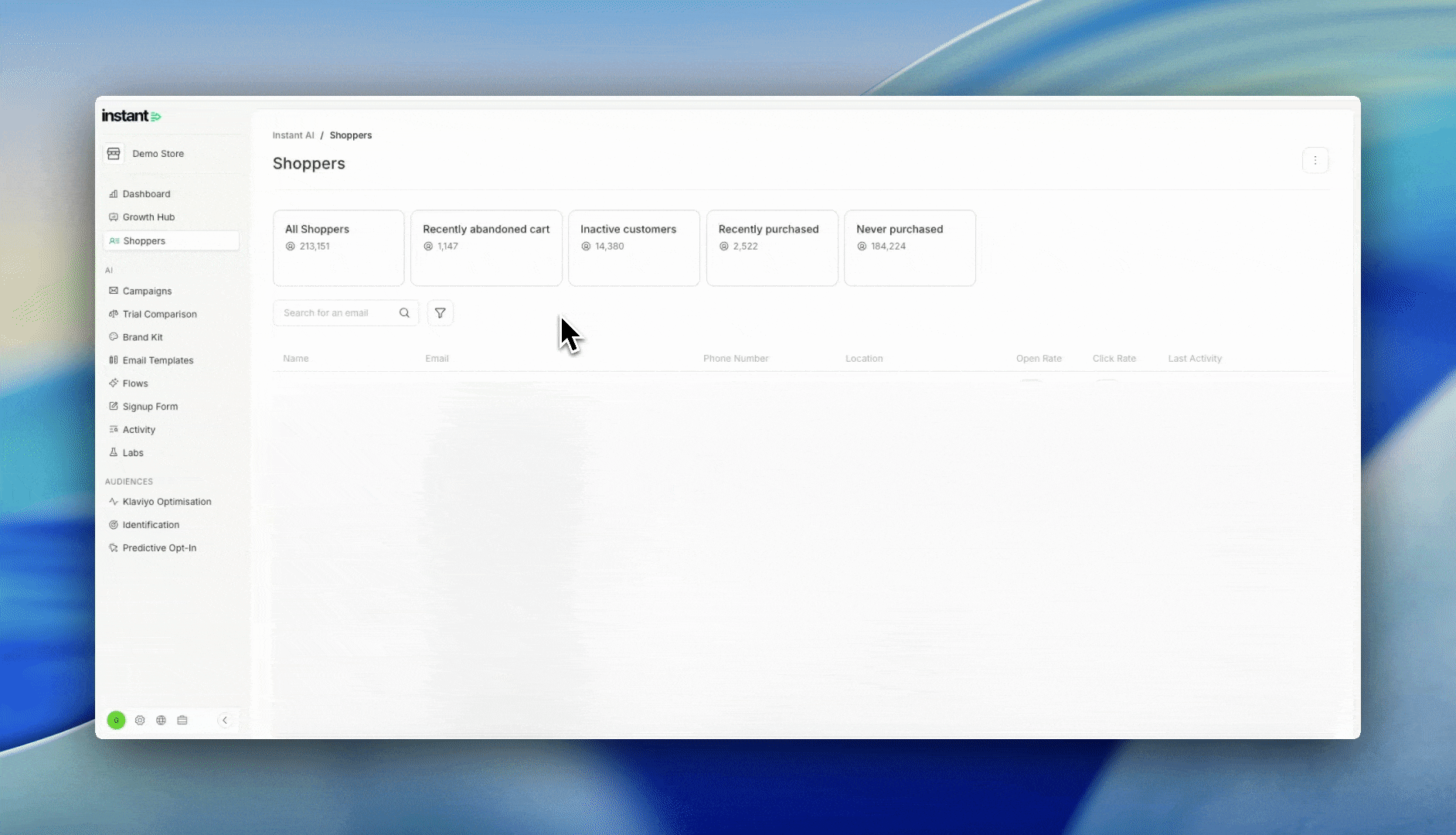 Default segments