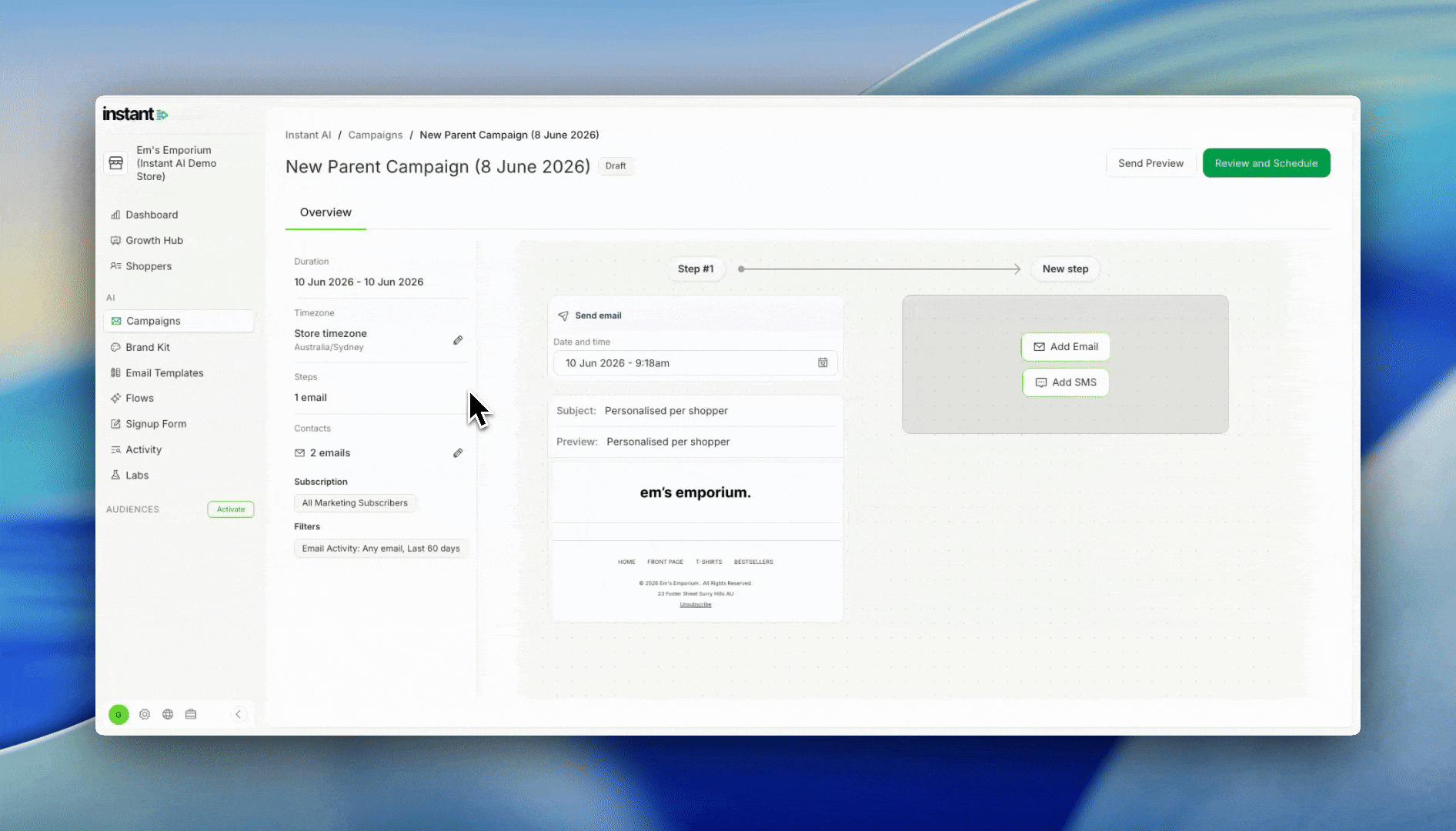 Sending campaigns in recipient's local timezone