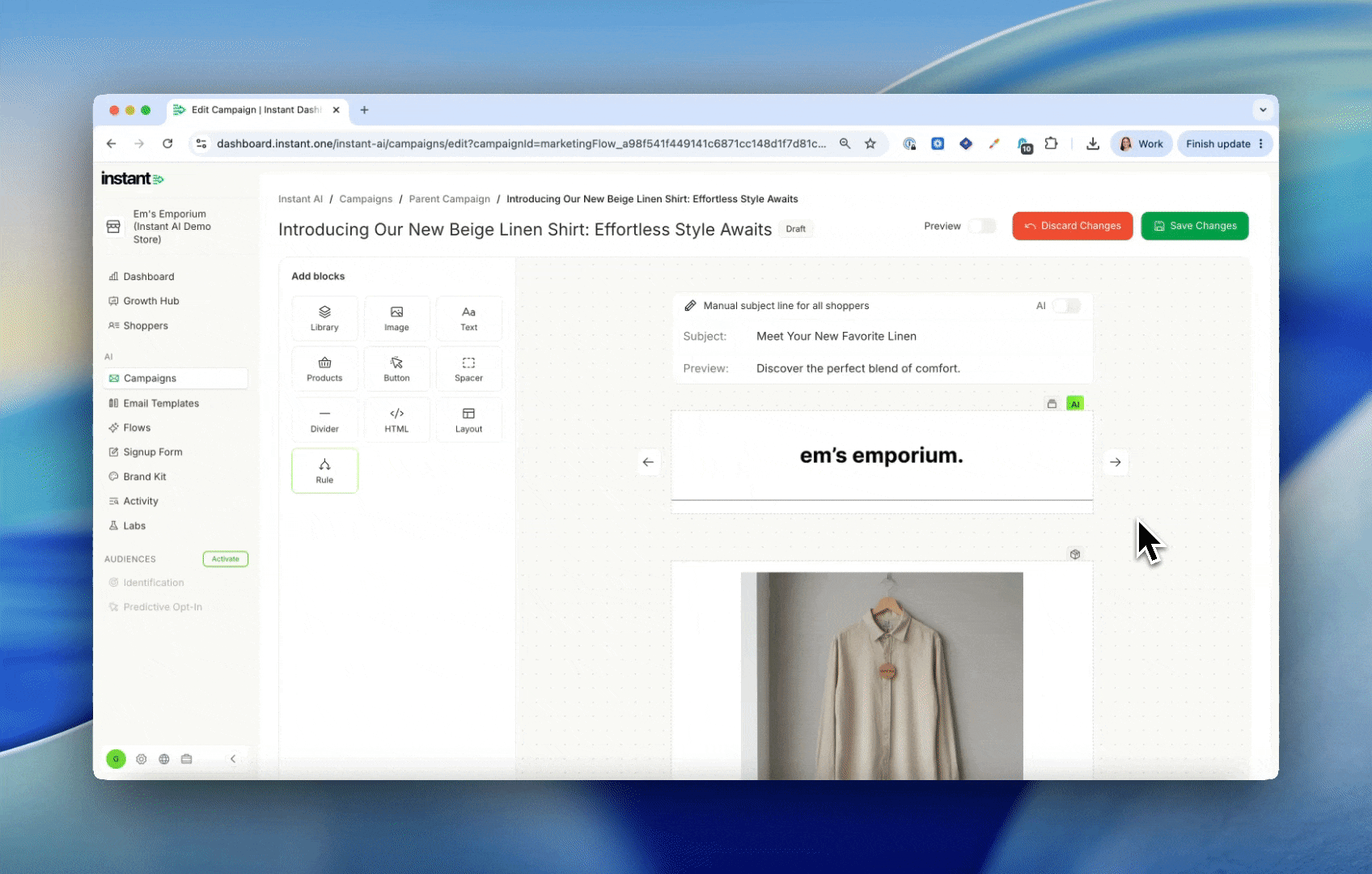 AI Subject Lines in Campaigns